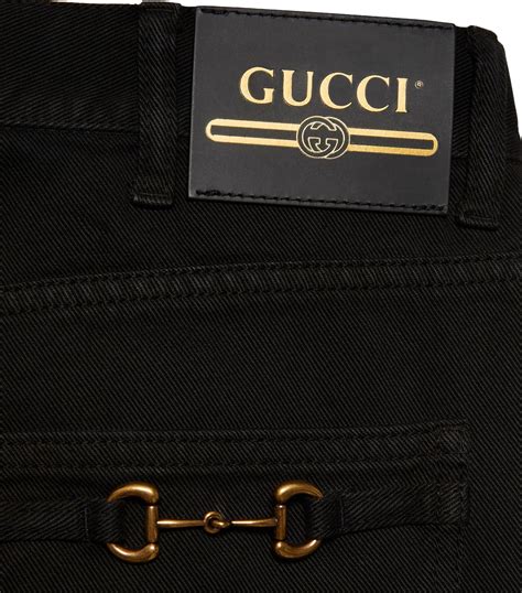 pantalone gucci nero|Gucci tapered jeans.